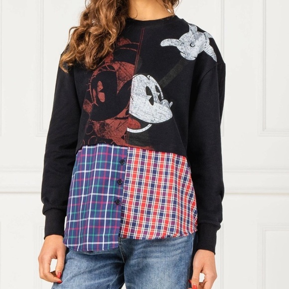 Desigual x Disney Hybrid Mickey Mouse Annarau Sweatshirt Blouse Women's Size M - Picture 1 of 10
